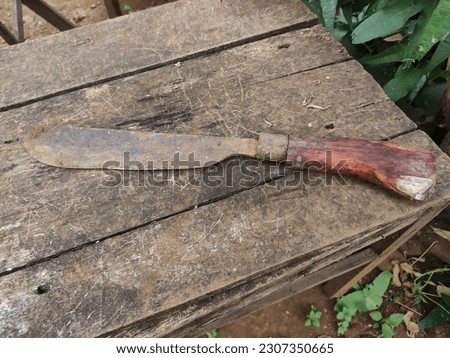 old machetes are not sharp enough to use Royalty-Free Stock Photo #2307350665