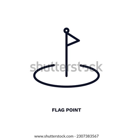 flag point icon. Thin line flag point icon from education and science collection. Outline vector isolated on white background. Editable flag point symbol can be used web and mobile