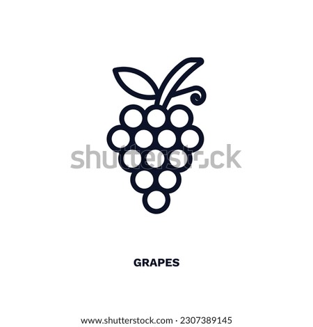 grapes icon. Thin line grapes icon from vegetables and fruits collection. Outline vector isolated on white background. Editable grapes symbol can be used web and mobile Royalty-Free Stock Photo #2307389145