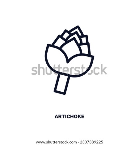 artichoke icon. Thin line artichoke icon from vegetables and fruits collection. Outline vector isolated on white background. Editable artichoke symbol can be used web and mobile Royalty-Free Stock Photo #2307389225