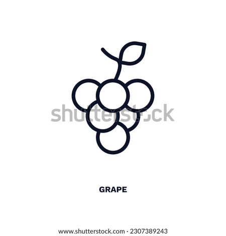 grape icon. Thin line grape icon from vegetables and fruits collection. Outline vector isolated on white background. Editable grape symbol can be used web and mobile Royalty-Free Stock Photo #2307389243