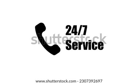 24 7 icon. Sign for order execution or delivery service