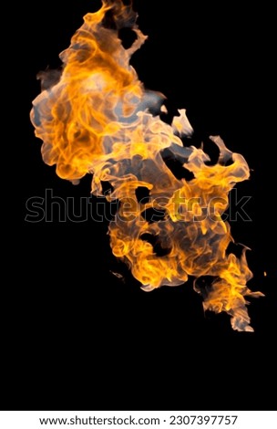Bonfire energy that burns from gas isolated on black isolated background - Beautiful.