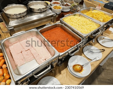 Buffet food for hotel guests can enjoy manyin delicious in Thailand