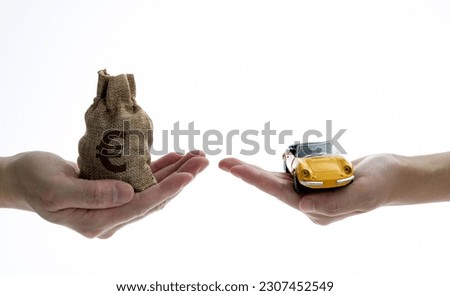 Money change car on white background