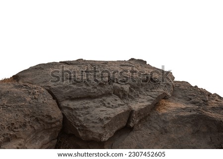 Cliff stone located part of the mountain rock isolated on white background.	 Royalty-Free Stock Photo #2307452605