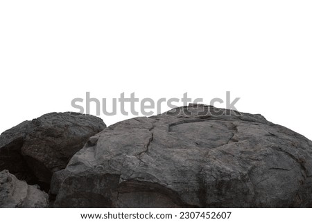 Cliff stone located part of the mountain rock isolated on white background.	 Royalty-Free Stock Photo #2307452607