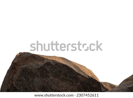 Cliff stone located part of the mountain rock isolated on white background.	 Royalty-Free Stock Photo #2307452611
