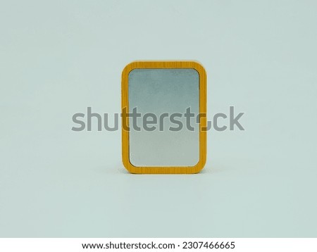 isolated wood frame with metal in clean background good for mockup