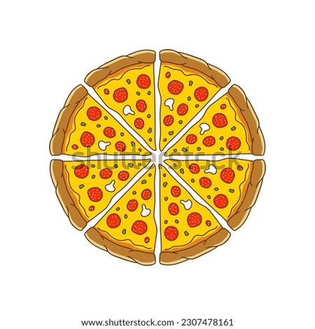 A Circular Delights Pizza Slice Illustration