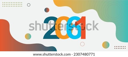 2061 Year logo text design for cover photo. Number design template. vector illustration