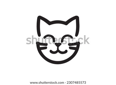 cat logo design isolated  on white