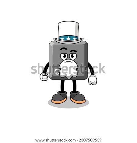 Illustration of keyboard C key cartoon with i want you gesture , character design