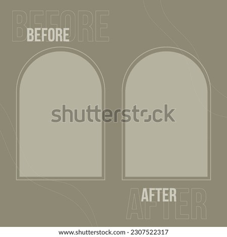 comparison before and after photo frame gradient background vector before after template Royalty-Free Stock Photo #2307522317