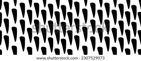 White template in ornament with black hand-drawn triangles. Fashionable set of minimalistic covers. Minimal wall art.Black and white texture pattern on a white background. Boho.  Royalty-Free Stock Photo #2307529073