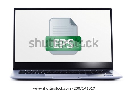 Laptop computer displaying the icon of EPS file