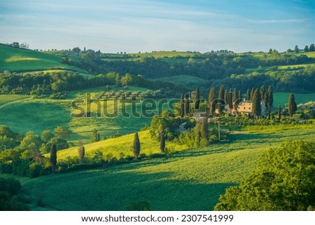 Toscana landscape view in Italy Royalty-Free Stock Photo #2307541999