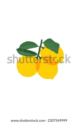 Lemon colorful screen printing effect art, illustration. Graphic element for fabric, textile, clothing, wrapping paper, wallpaper, poster.