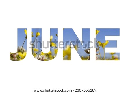 The inscription "June" on a white background