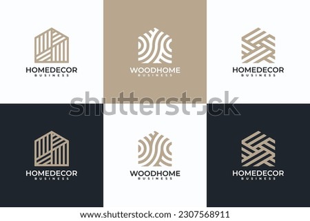 abstract home logo collection, home decor, wood house