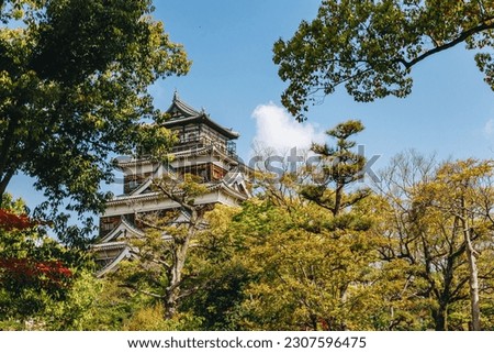 Traditional japanese castle with garden