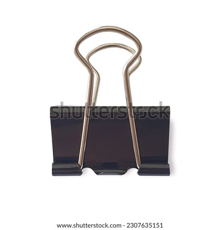black binder clip isolated on white background