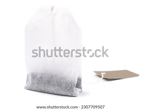 Tea bag on white background