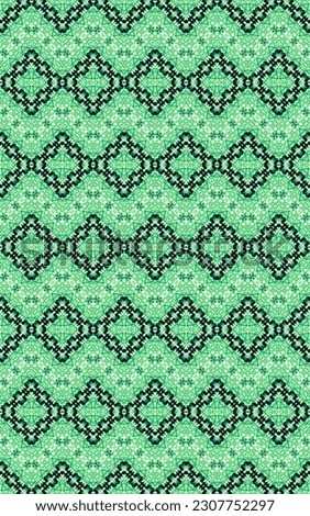Seamless pattern mandala ornament.  Abstract dark green colors. Fragment of artwork on paper with pattern.