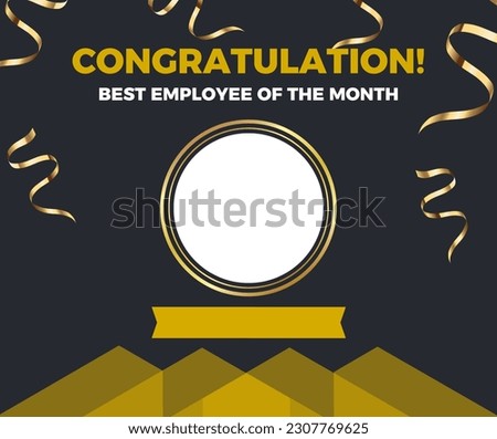 Black Gold White Modern Minimalist Best Employee Of The Month Greeting Facebook Post Royalty-Free Stock Photo #2307769625