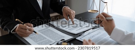 good service cooperation Business law consulting document contract Signing a contract with a lawyer or consultant asking for advice and coordinating the right idea

The concept of justice