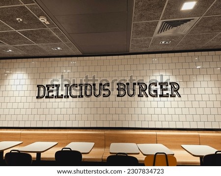 Delicious burger background on the wall