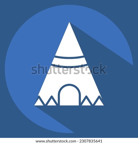 Icon Teepee. related to American Indigenous symbol. long shadow style. simple design editable