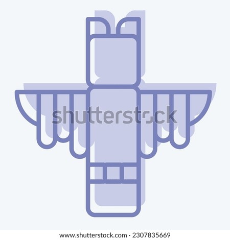 Icon Totem. related to American Indigenous symbol. two tone style. simple design editable