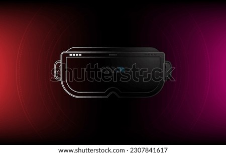 Virtual 3d reality VR simulation glasses technology of the future world entertainment EP.3.Elements Isolated vector illustration. and graphic technology  Science abstract  graphic design