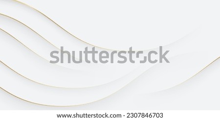 White abstract background with luxury golden lines