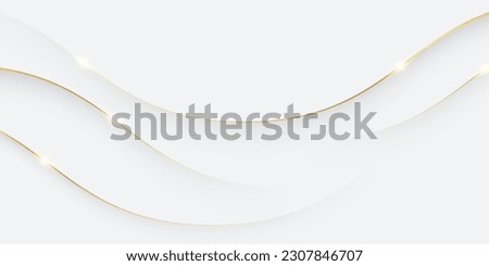 White abstract background with luxury golden lines
