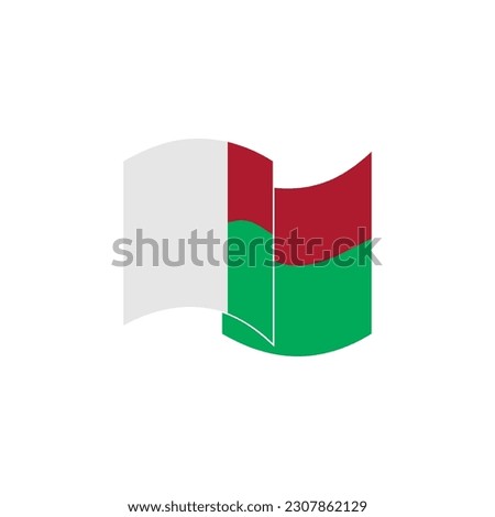 Madagascar flags icon set, Madagascar independence day icon set vector  sign symbol