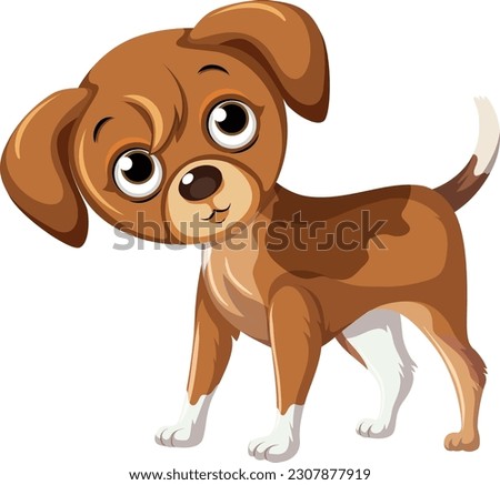 Cute dog cartoon character illustration