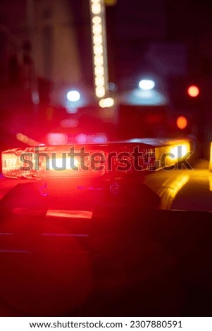 Red and Blue police light bar Royalty-Free Stock Photo #2307880591
