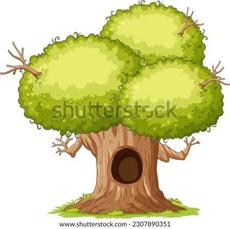 Isolated simple tree cartoon illustration