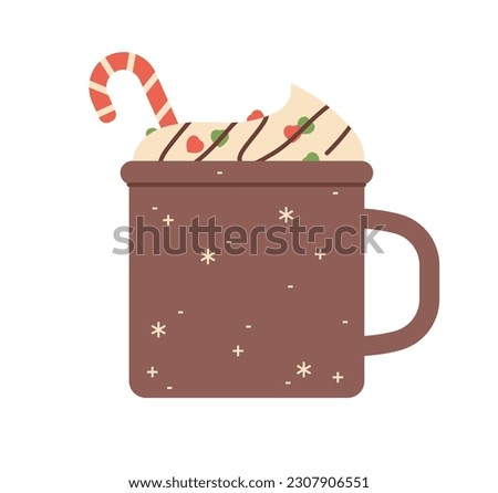 chocolate sweet food. Christmas hot chocolate. simple vector illustration.