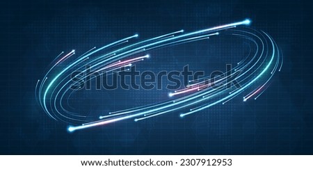 Blue light streak, fiber optic, speed line, futuristic background for 5g or 6g technology wireless data transmission, high-speed internet in abstract. internet network concept. vector design. Royalty-Free Stock Photo #2307912953