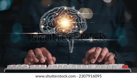 ai, technology, processor, unit, artificial intelligence, central processing unit, innovation, process, training, neural. typing prompt to training artificial intelligence algorithm. innovation tech. Royalty-Free Stock Photo #2307916095