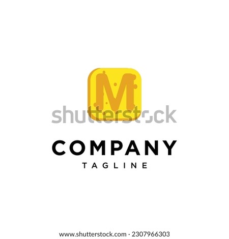 Letter M cheese logo icon vector template.eps