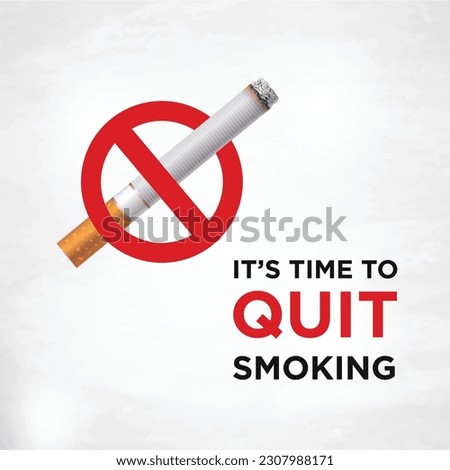 Quit Smoking Poster, World No Tobacco Day, May 31st,  Social Media Creative Template Design Vector