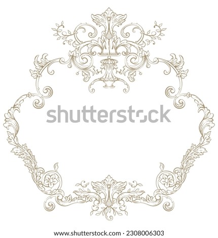 antique wedding crest monogram vector illustration Royalty-Free Stock Photo #2308006303