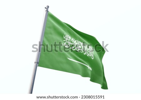 Saudi Arabia flag isolated on white