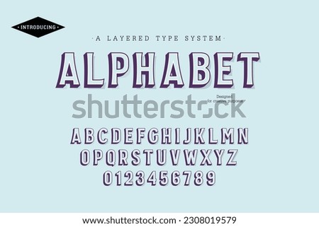 Alphabet typeface. For labels and different type designs