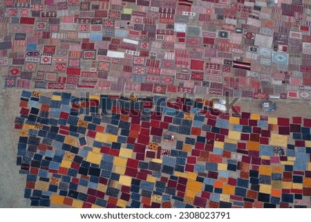 Aerial photo of traditional carpet craft field