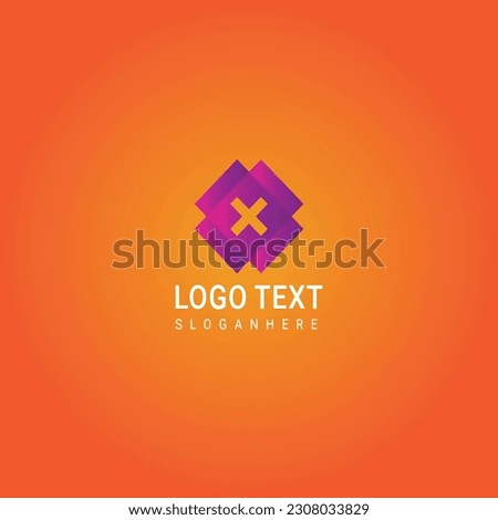 Abstract geometric design vector template. Logotype icon Digital Technology style.